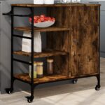 vidaXL Kuchynský vozík dymový dub 87,5x38,5x84,5 cm kompozitné drevo