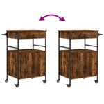 vidaXL Kuchynský vozík, tmavý dub 56x43x89,5 cm, kompozitné drevo – Obrázok 12