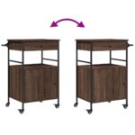 vidaXL Kuchynský vozík, hnedý dub 56x43x89,5 cm, kompozitné drevo – Obrázok 12