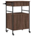 vidaXL Kuchynský vozík, hnedý dub 56x43x89,5 cm, kompozitné drevo – Obrázok 11