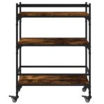 vidaXL Kuchynský vozík, tmavý dub 65x40x86,5 cm, kompozitné drevo – Obrázok 7