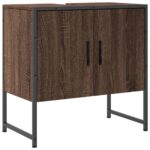 vidaXL Skrinka na umývadlo hnedý dub 60x33x60 cm kompozitné drevo – Obrázok 2