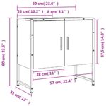 vidaXL Skrinka na umývadlo hnedý dub 60x33x60 cm kompozitné drevo – Obrázok 11