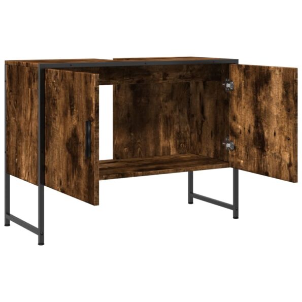 VXL8721012377592_g_en_hd_4.jpg vidaXL Kúpeľňová umývadlová skrinka dymový dub 80x33x60 cm komp. drevo – Obrázok 6