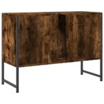 vidaXL Kúpeľňová umývadlová skrinka dymový dub 80x33x60 cm komp. drevo – Obrázok 8