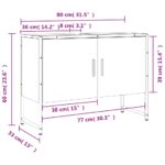 vidaXL Kúpeľňová umývadlová skrinka dymový dub 80x33x60 cm komp. drevo – Obrázok 11