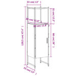 vidaXL Kúpeľňová skrinka, hnedý dub 33x33x120,5 cm, kompozitné drevo – Obrázok 12
