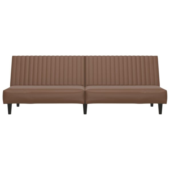 vidaXL 2-miestna denná posteľ, hnedá, umelá koža – Obrázok 5