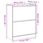 vidaXL Botník biely 80x34x96,5 cm kompozitné drevo – Obrázok 9