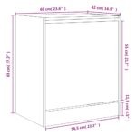 vidaXL Botník sivý dub sonoma 60x42x69 cm kompozitné drevo – Obrázok 9