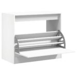 vidaXL Botník biely 80x42x69 cm spracované drevo – Obrázok 2