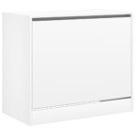 vidaXL Botník biely 80x42x69 cm spracované drevo – Obrázok 4