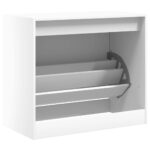 vidaXL Botník biely 80x42x69 cm spracované drevo – Obrázok 7