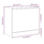 vidaXL Botník biely 80x42x69 cm spracované drevo – Obrázok 9