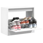 vidaXL Botník biely 80x42x69 cm spracované drevo