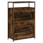 vidaXL Botník dymový dub 75x34x112 cm spracované drevo – Obrázok 7