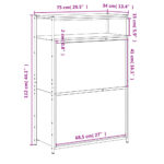 vidaXL Botník dymový dub 75x34x112 cm spracované drevo – Obrázok 9