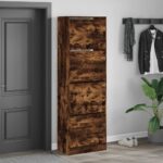 vidaXL Botník so 4 výklopnými zásuvkami dymový dub 60x34x187,5 cm – Obrázok 3