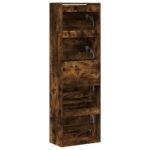 vidaXL Botník so 4 výklopnými zásuvkami dymový dub 60x34x187,5 cm – Obrázok 8