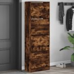 vidaXL Botník so 4 výklopnými zásuvkami dymový dub 60x34x187,5 cm