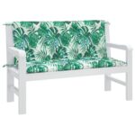 vidaXL Podložky na záhradnú lavičku 2 ks vzor listov 120x50x7 cm – Obrázok 3