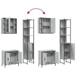 vidaXL 3-dielna sada kúpeľňových skriniek sivá sonoma spracované drevo – Obrázok 9