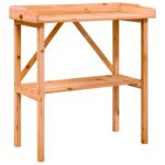 vidaXL Stôl na rastliny s policou hnedý 78x38x82,5 cm jedľový masív – Obrázok 2