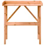 vidaXL Stôl na rastliny s policou hnedý 78x38x82,5 cm jedľový masív – Obrázok 4