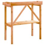 vidaXL Stôl na rastliny s policou hnedý 78x38x82,5 cm jedľový masív – Obrázok 6
