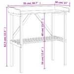 vidaXL Stôl na rastliny s policou hnedý 78x38x82,5 cm jedľový masív – Obrázok 9