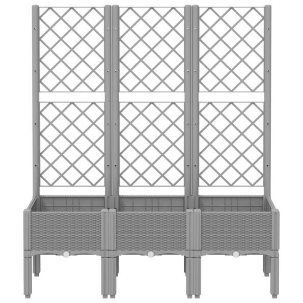 vidaXL Záhradný kvetináč s mriežkou, svetlosivý 120x40x142 cm, PP – Obrázok 3
