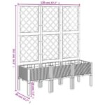 vidaXL Záhradný kvetináč s mriežkou, svetlosivý 120x40x142 cm, PP – Obrázok 8