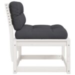 vidaXL Záhradné pohovky s podložkami 2 ks, biele, borovicový masív – Obrázok 7