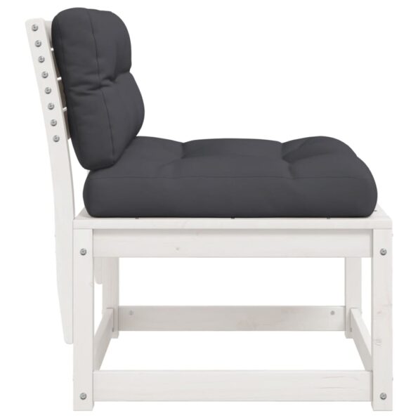 vidaXL Záhradné pohovky s podložkami 2 ks, biele, borovicový masív – Obrázok 7