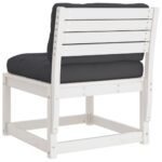 vidaXL Záhradné pohovky s podložkami 2 ks, biele, borovicový masív – Obrázok 8