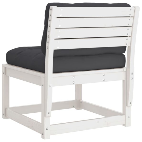 vidaXL Záhradné pohovky s podložkami 2 ks, biele, borovicový masív – Obrázok 8