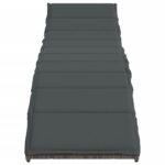 vidaXL Záhradné ležadlo s vankúšom sivé 55x199x50 cm polyratan – Obrázok 4