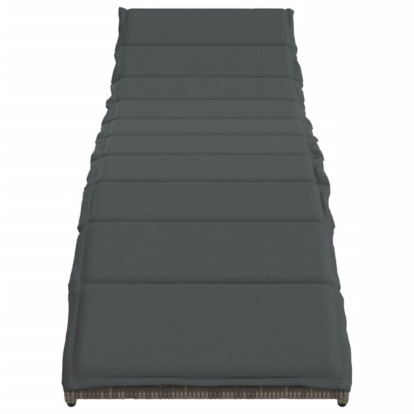 vidaXL Záhradné ležadlo s vankúšom sivé 55x199x50 cm polyratan – Obrázok 4