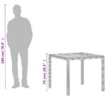 vidaXL Záhradný stôl béžový 90x90x75 cm polyratan a akáciový masív – Obrázok 12