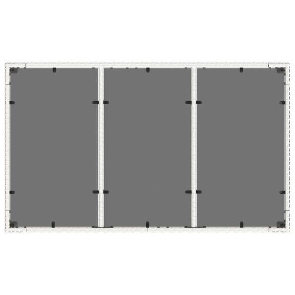 vidaXL Záhradný stôl so sklenenou doskou biely 150x90x75 cm polyratan – Obrázok 8