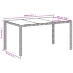vidaXL Záhradný stôl so sklenenou doskou biely 150x90x75 cm polyratan – Obrázok 11