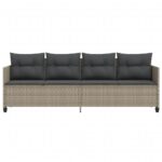 vidaXL Lehátko s vankúšmi bledošedé polyratan – Obrázok 4