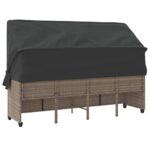 vidaXL Lehátko so strieškou a vankúšmi svetlosivé polyratan – Obrázok 7