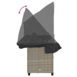 vidaXL Lehátko so strieškou a vankúšmi svetlosivé polyratan – Obrázok 8