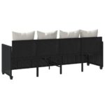 vidaXL Záhradné ležadlo s vankúšmi čierne polyratan – Obrázok 7