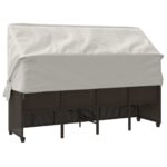 vidaXL Záhradné ležadlo so strieškou a podložkami, hnedé, polyratan – Obrázok 8