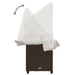 vidaXL Záhradné ležadlo so strieškou a podložkami, hnedé, polyratan – Obrázok 9