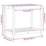 vidaXL Stôl na presádzanie s policou 82,5x50x75 cm masívna borovica – Obrázok 10