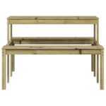 vidaXL Piknikový stôl 110x134x75 cm impregnovaná borovica – Obrázok 4