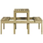 vidaXL Piknikový stôl 110x134x75 cm impregnovaná borovica – Obrázok 5